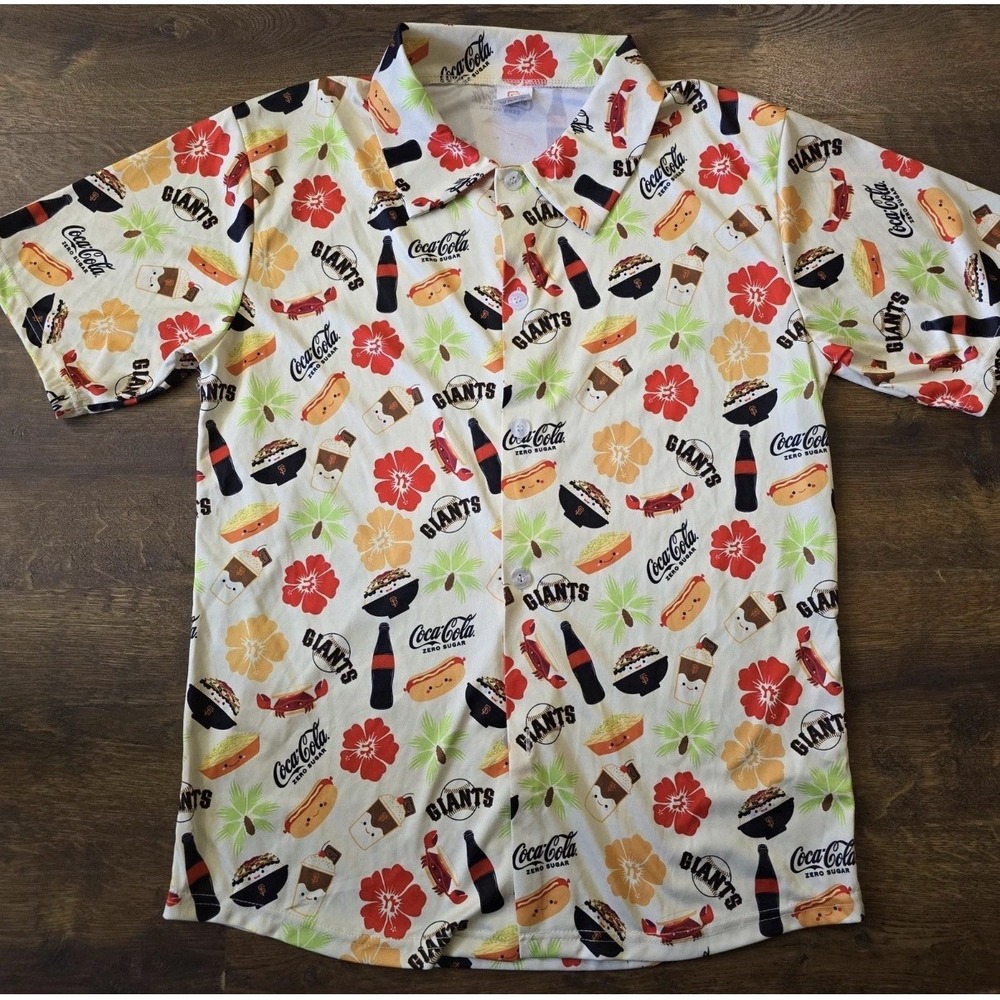 San Francisco Giants Shirt Mens M Foodie MLB Baseball Coca Cola Hawaiian